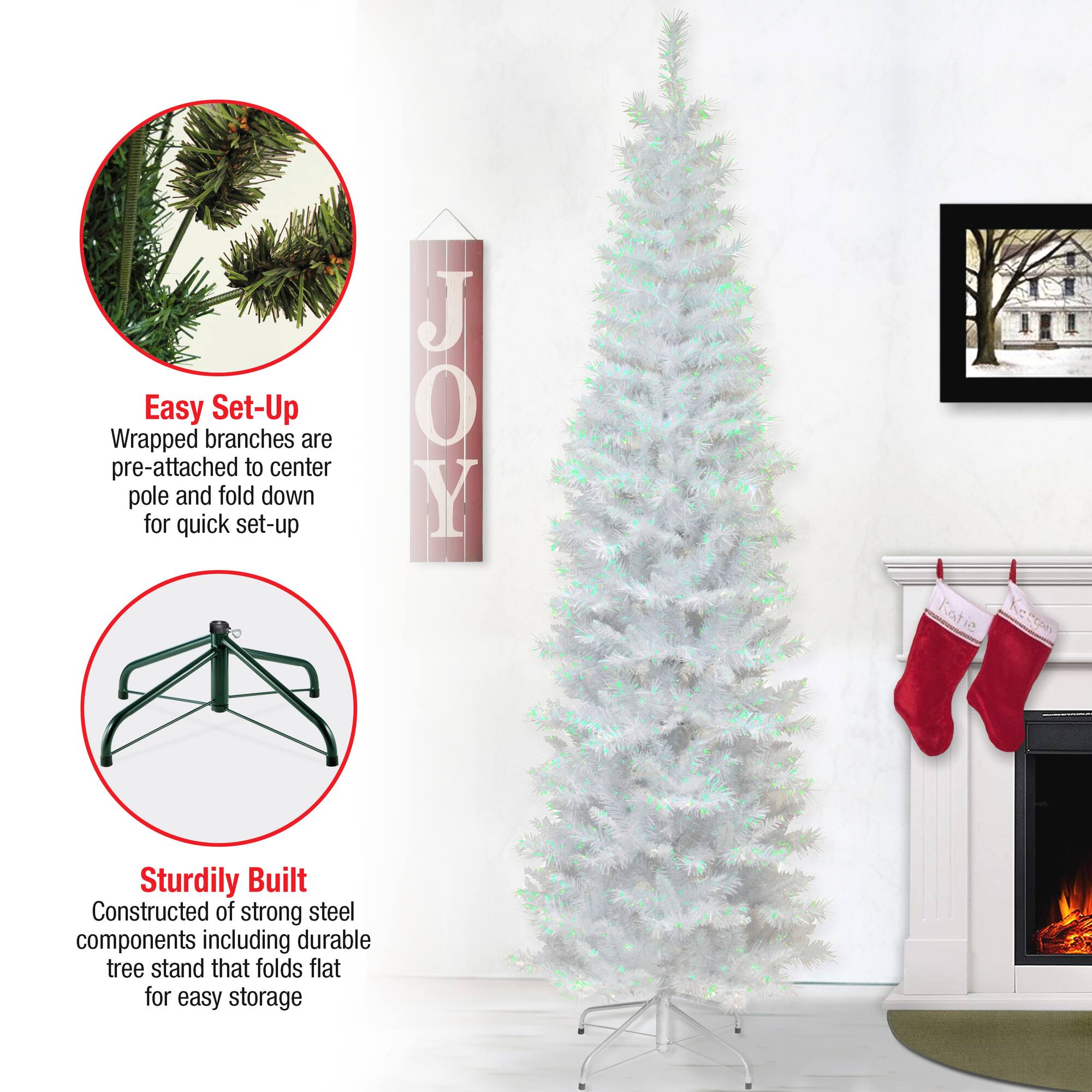 7ft. Unlit Tinsel Artificial Christmas Tree